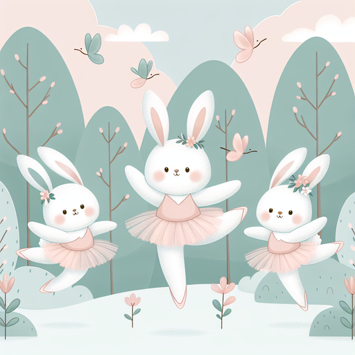 Hopping Bunny Ballet DIY Paint By Diamonds