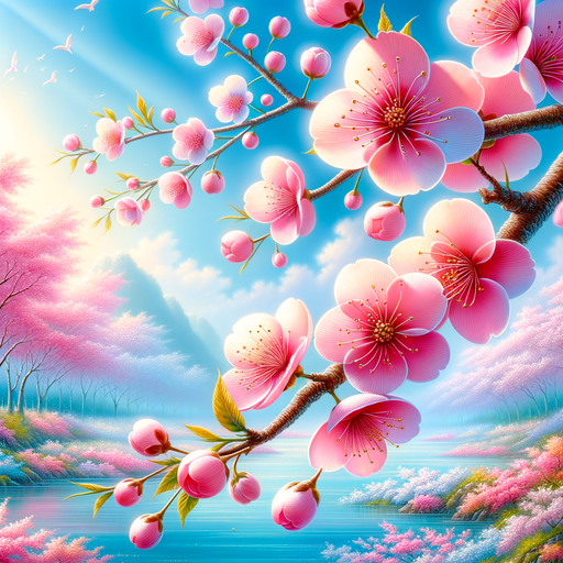 Blooming Cherry Blossoms Diamond Painting