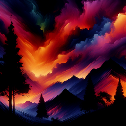 Glowing Sunset Silhouette Painting Diamond Kit