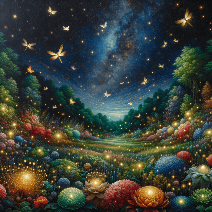 Dancing Fireflies Night Diamonded Painting Kits