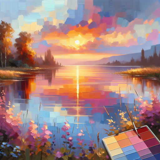 Tranquil Lake Sunset DIY Paint By Diamonds