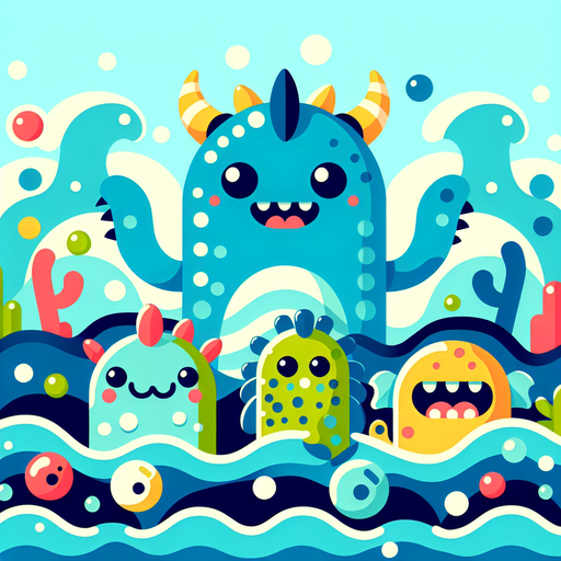 Friendly Sea Monsters Diamond Painting