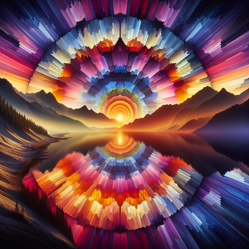 Dramatic Sunset Over Mountains Painting By Diamonds Kit