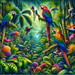 Energetic Jungle Painting Diamond Kit