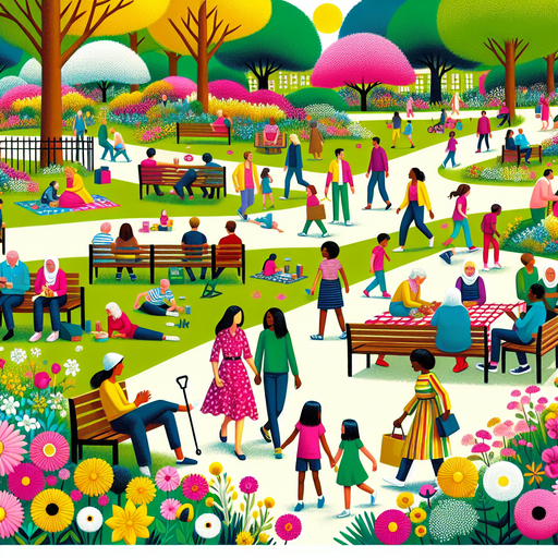 Lively City Park Paint By Diamonds Kits