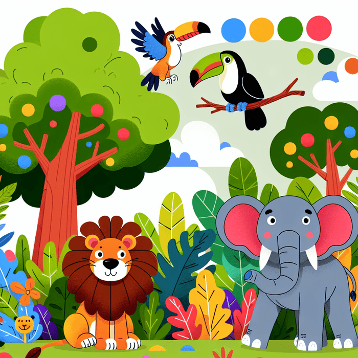 Vibrant Jungle Safari Painting By Diamonds Kit