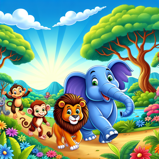 Cheerful Animal Adventures Diamond Painting