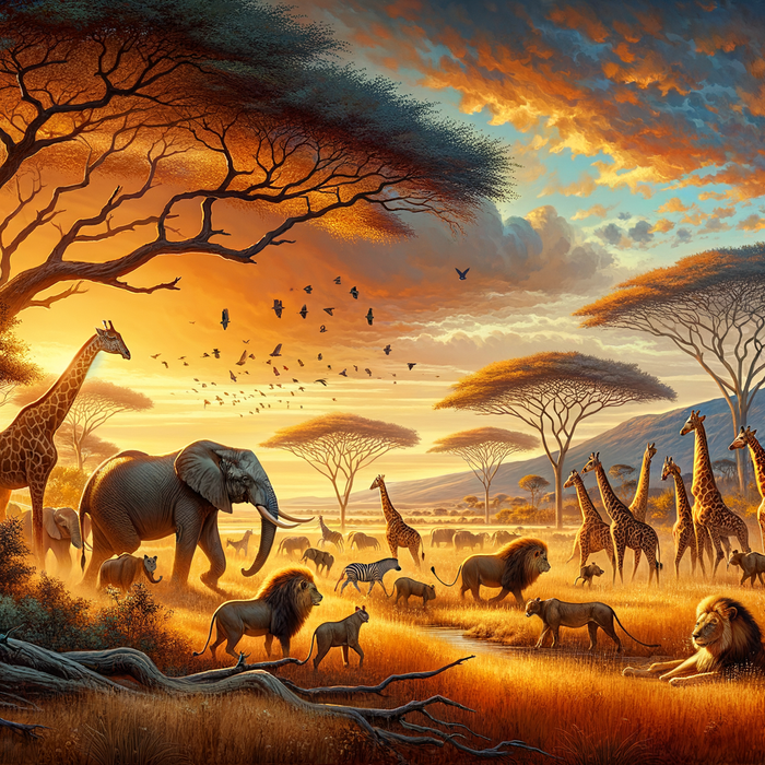 Wildlife Safari Adventure Painting By Diamonds Kit