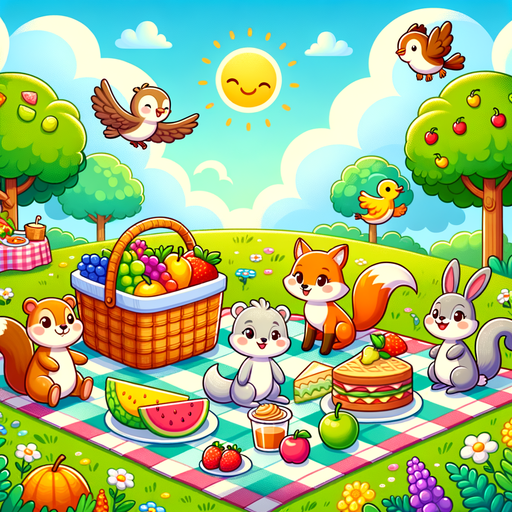 Cheerful Picnic Scene Painting Diamond Kit