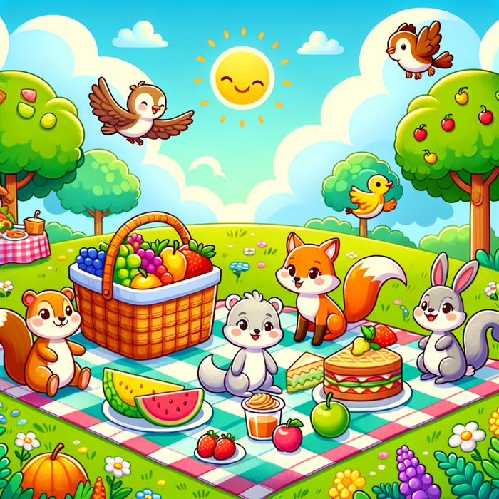 Cheerful Picnic Scene Painting Diamond Kit