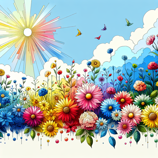 Joyful Summer Blooms Painting Diamond Kit