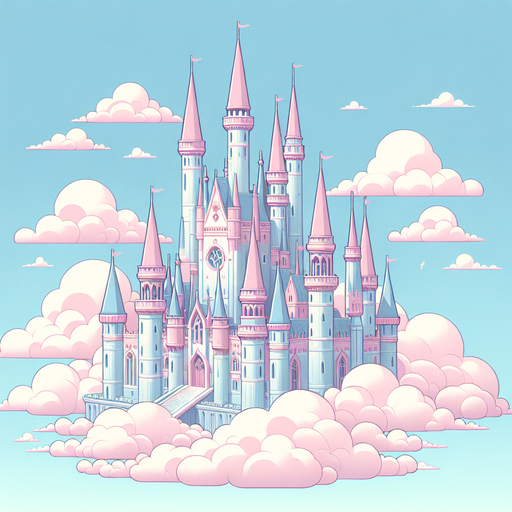 Fairytale Castle In The Clouds Painting Diamond Kit