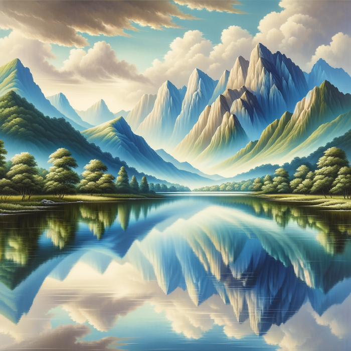 Dreamy Mountain Reflections Paint By Diamonds Art