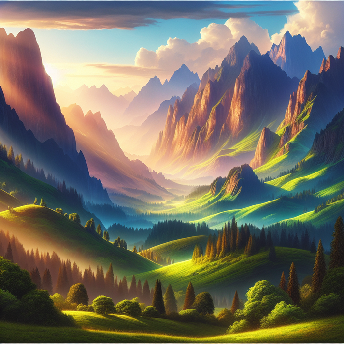 Majestic Peaks And Valleys Painting By Diamonds Kit