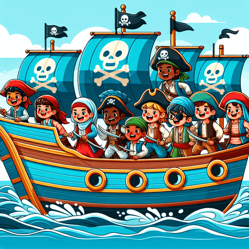 Playful Pirate Ship Painting By Diamonds Kit