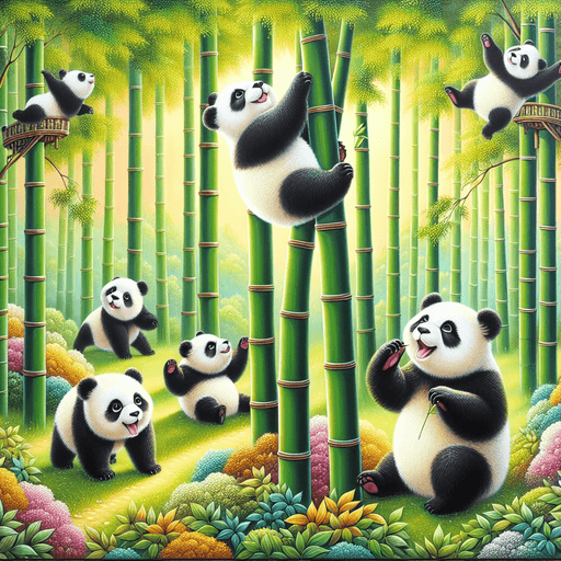 Playful Panda Friends Diamond Painting