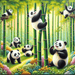 Playful Panda Friends Diamond Painting