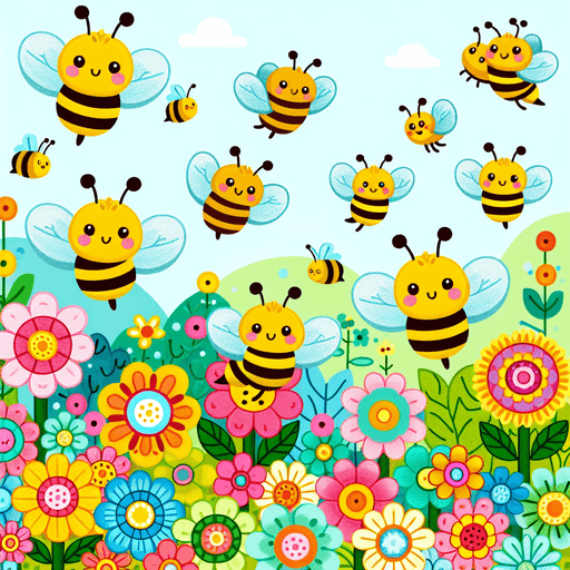 Busy Bees In The Garden Paint By Diamonds Kits