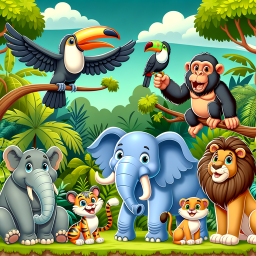 Fun Jungle Friends Painting Diamond Kit