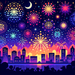 Festive Firework Fiesta Paint By Diamond