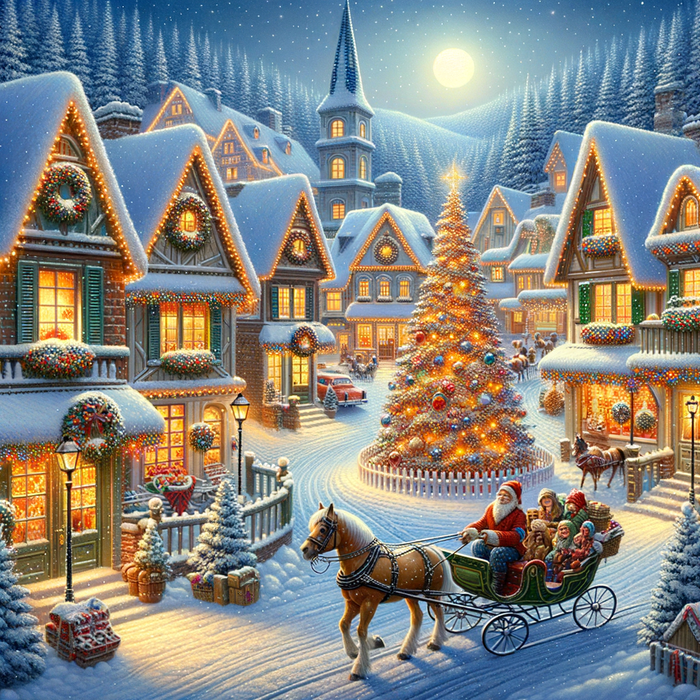 Winter Wonderland Village 5D DIY Paint By Diamond Kit