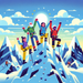 Merry Mountain Climbers Paint By Diamond