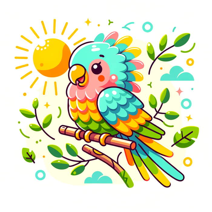 Lively Parakeet Paint By Color