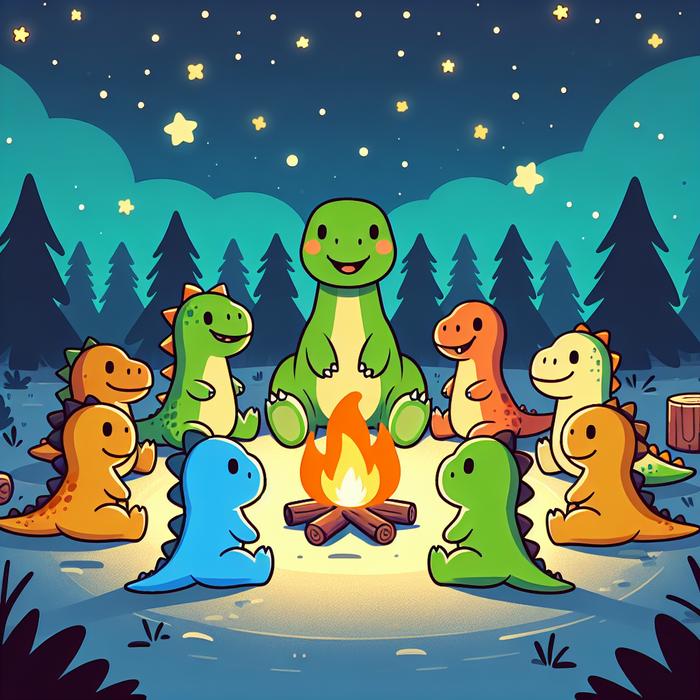 Dino Campout Under The Stars Paint By Diamonds Art