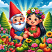 Cheerful Gardening Gnomes Paint By Diamonds Art