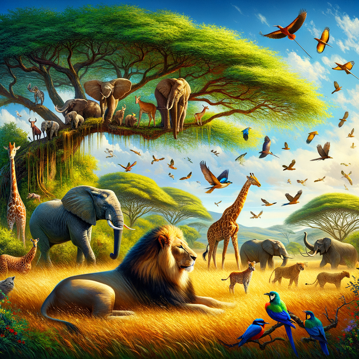 Adventurous Safari Scene 5D DIY Paint By Diamond Kit