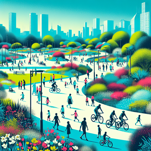 Vibrant Urban Park Painting Diamond Kit