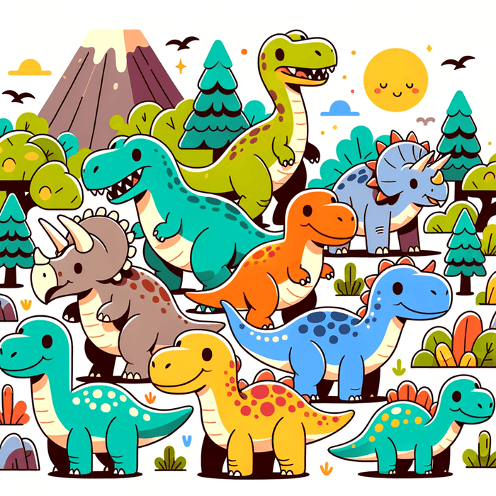 Exploring Dinosaur World Paint By Color