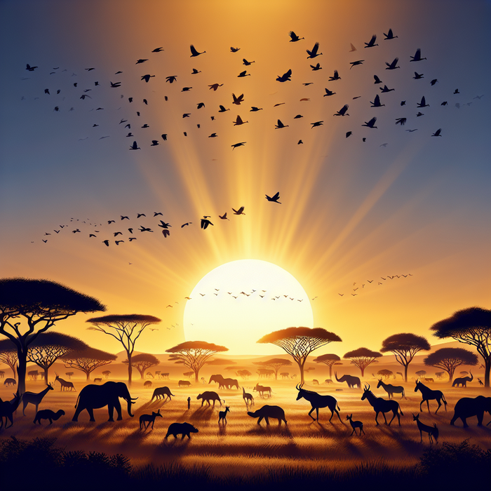 Majestic Savanna Sunrise Painting Diamond Kit