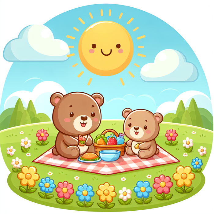 Sunny Bear's Meadow Picnic DIY Paint By Diamonds