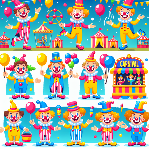 Joyful Clown Carnival Paint By Color