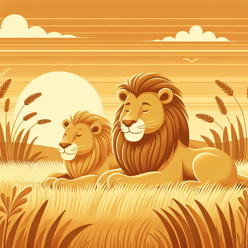 Dreamland With Sleeping Lions Paint By Diamond