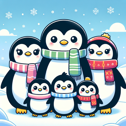 Cuddly Penguin Family Diamonded Painting Kits