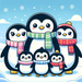 Cuddly Penguin Family Diamonded Painting Kits