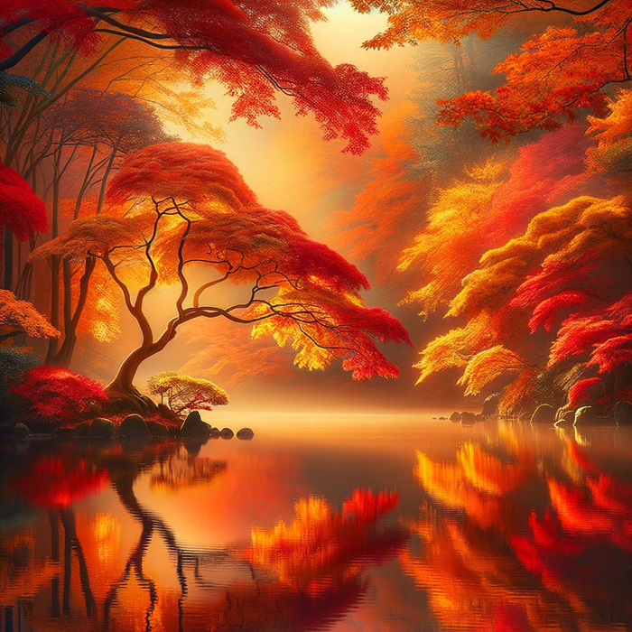 Gentle Autumn Reflections Paint By Diamonds Art