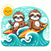 Surfing Sloths Paint By Diamonds Art