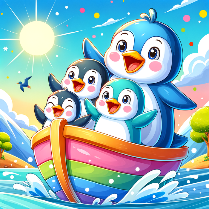 Sailing With Penguins Paint By Diamond