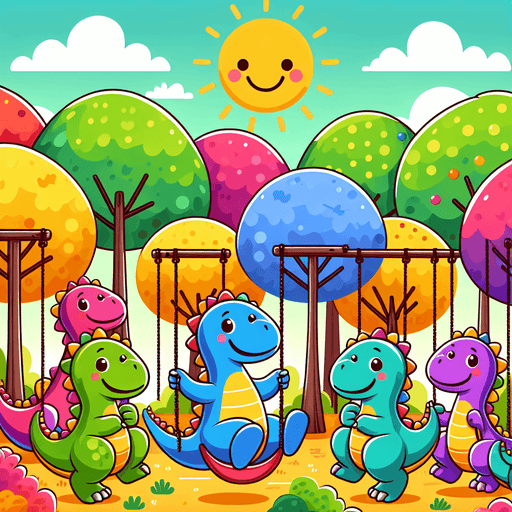 Cheerful Dino Playground Paint By Diamonds