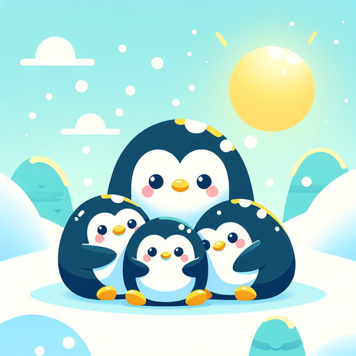 Cuddle Puddle Penguins Diamonded Painting Kits