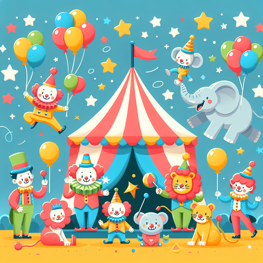 Silly Circus Adventures Paint By Diamonds Art