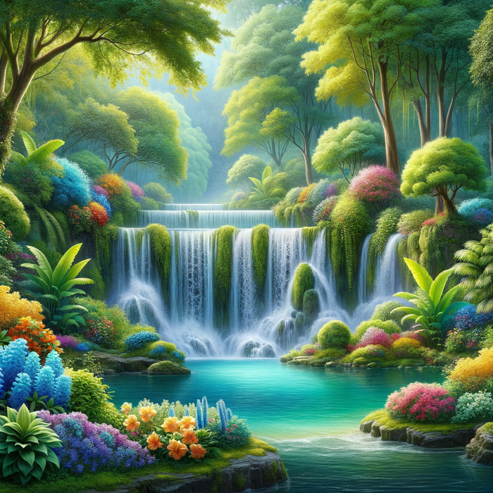 Peaceful Waterfall Escape Paint By Color