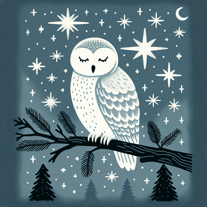 Snowy Owl's Winter Night DIY Paint By Diamonds