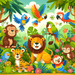 Joyful Jungle Friends Paint By Diamonds Kits