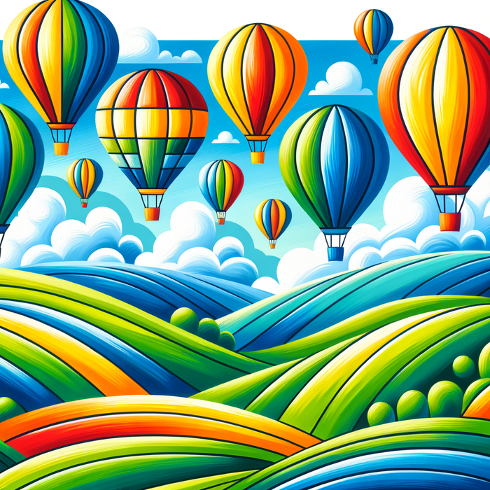 Colorful Hot Air Balloons Paint By Diamonds Art