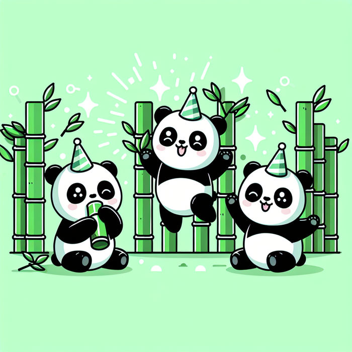 Playful Panda Bamboo Party DIY Paint By Diamonds