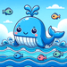 Jolly Whale Diamond Painting